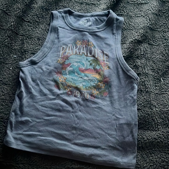 Blue graphic tank top - Picture 1 of 2